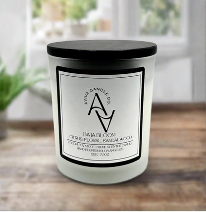 Coconut Apricot Creme Scented Candle Baja Bloom